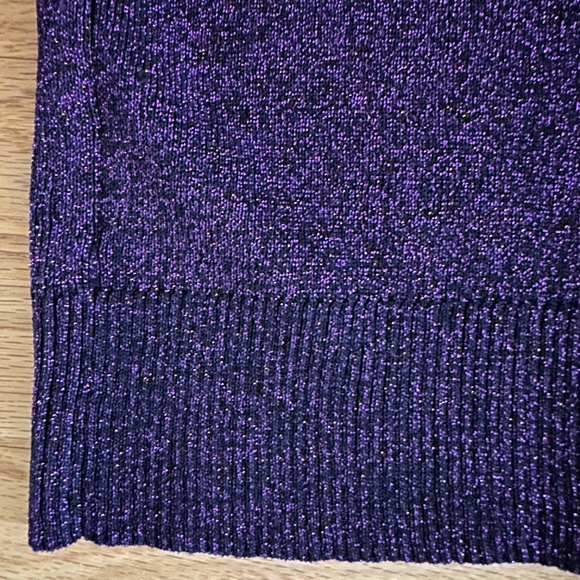 Ellen Tracy Sparkle Cardigan Sweater Purple Size Medium - Picture 9 of 12